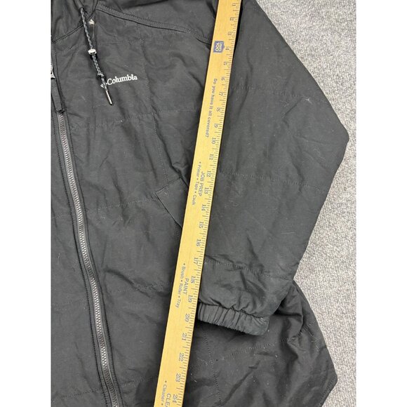 Columbia Jacket Womens 1X Black Hooded Long Parka Buffalo Plaid Lined Insulated - Picture 4 of 8